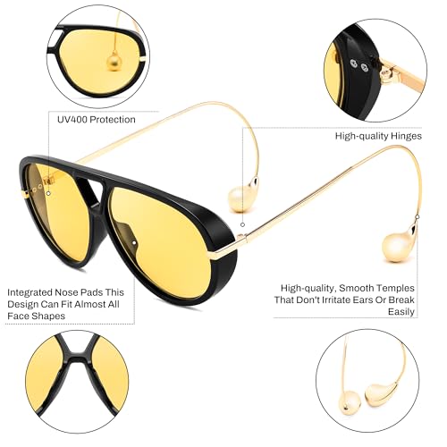 Oversized Aviator Sunglasses for Women and Men Fashion Sunglasses Large Big Double Bridge Frame Eyewear3