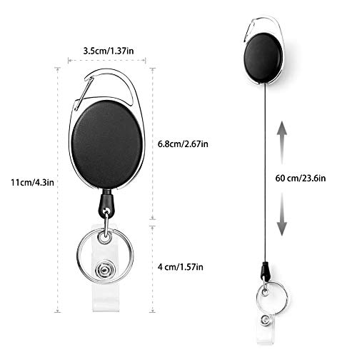 Einziehbarer Schlüsselband, 3 Set beinhaltet – Lanyard mit kartenhülle, Ausweishalter, Rollenclip, Durchsichtige Ausweishalter und Wasserdichte Ausweishüllen, für Ausweisclip, Kreditkarten (3 Set)