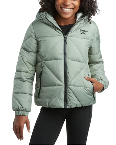Reebok Girls Winter Coat - Quilted Cropped Puffer