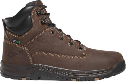 Image of Danner Caliper 6 inch Waterproof Work Boots for Men - Full-Grain Leather with Breathable Danner Dry Lining, Memory Foam Footbed & Non Slip Heel Outsole