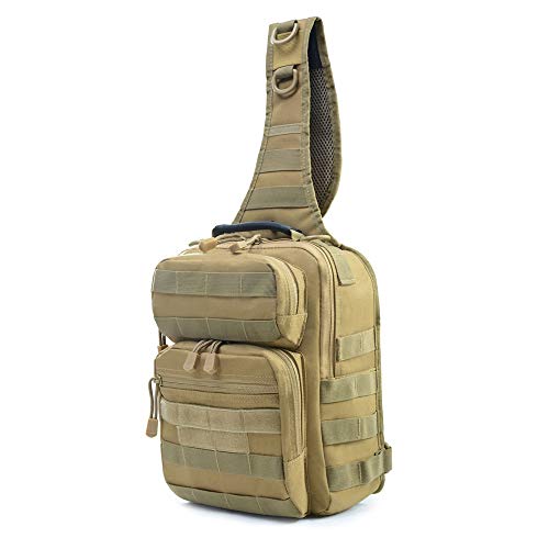 BigTron Tactische Sling Rugzak,900D Outdoor Waterdichte Kleine Militaire Tas Borst Crossbody Tas voor Camping, Wandelen, Trekking, Rover Sling