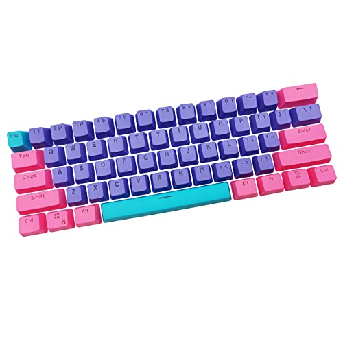 Image of WHYSP 61 PBT Keycaps for 60 Percent Keyboard, Backlit Keycap Set for Mechanical Gaming Keyboard OEM Profile Blue Keycaps with Key Puller for Cherry MX Switches (Peach)