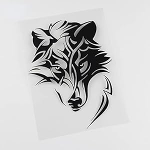 2 stuks persoonlijkheid abstracte wolf hoofd auto stickers vinyl auto sticker 13.1 cm x 17.5 cm laptop koffer vrachtwagen accessoires auto sticker laptop koffer vrachtwagen