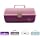 Caboodles On-The-Go Girl Makeup Box, Two-Tone Pink on Violet, Hard Plastic Makeup Organizer Box, Built-In Mirror, Secure Latc