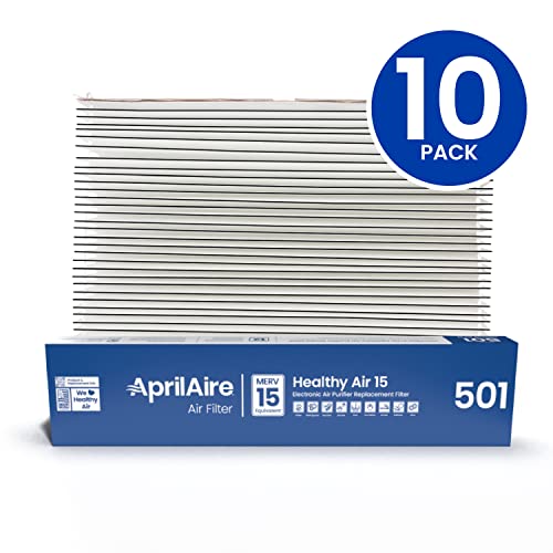 AprilAire 501 Replacement Filter for AprilAire 5000 Whole-House Air Purifier - MERV 15 Equivalent, 16x25x6 Air Filter (Pack of 10)