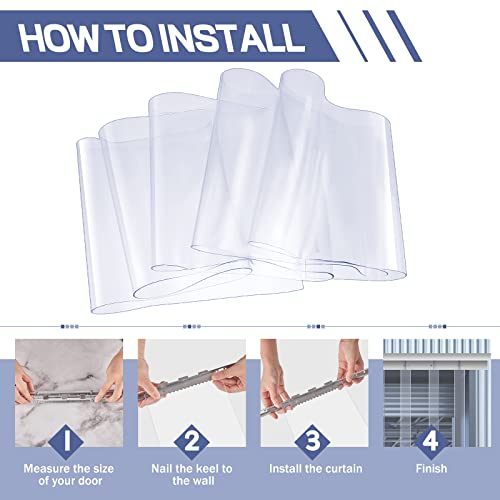 Juexica KM-220905-E Plastic Strip Door Curtain Kit 0.08'' Winter Thickness Pvc Freezer Door Curtain Smooth Waterproof Hurricane Shutters Gate thumb #3
