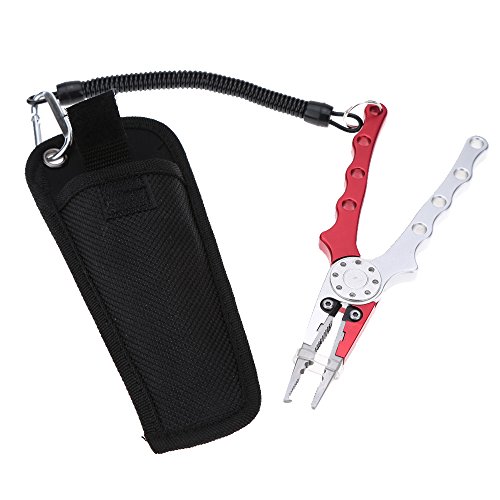 Anself Ganchos de alumínio de aviação pesca alicate anel Split cortadores removedor pesca titular co