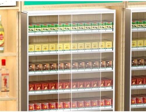 Store Display Rack Wall Mounted Storage Rack Supermarket Convenience Store Automatic Cigarette Rack Space Saving Assembled Display Cabinet,Glass Cigarette Display Rack with Lockable Door, Cl image 4