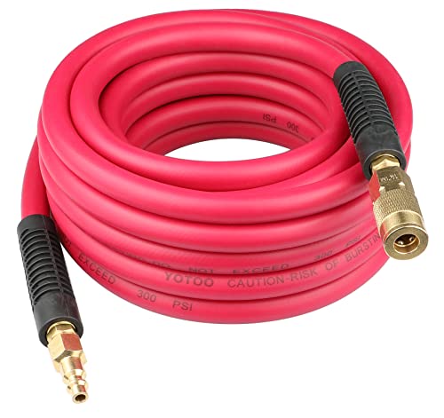 YOTOO Hybrid-Luftschlauch, 1,9 cm x 6,5 m, 300 PSI, robust, leicht, knickfest, Allwetterflexibilität mit 1/4 Zoll Messing-Außenbeschlägen, Biegebegrenzer, Violett Cover