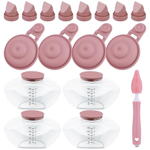 Image of Replacement Parts Kit for Momcozy M9 Wearable Breast Pump - Includes 4pcs Breastmilk Container, 8pcs Duckbill Valves, 4pcs Membranes & Cleaning Brush, BPA-Free, Easy to Clean