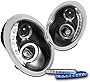 ZMAUTOPARTS LED Halo Projector Headlights Headlamps Black w/6' Blue DRL Lights Compatible with 2002-2006 Mini Cooper