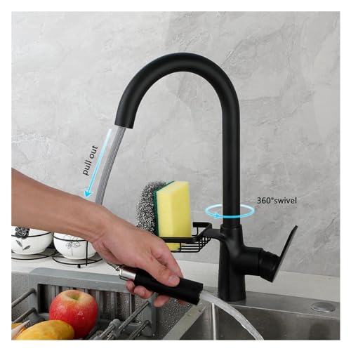 Grifo de cocina extraíble monomando giratorio 360 con estante 4