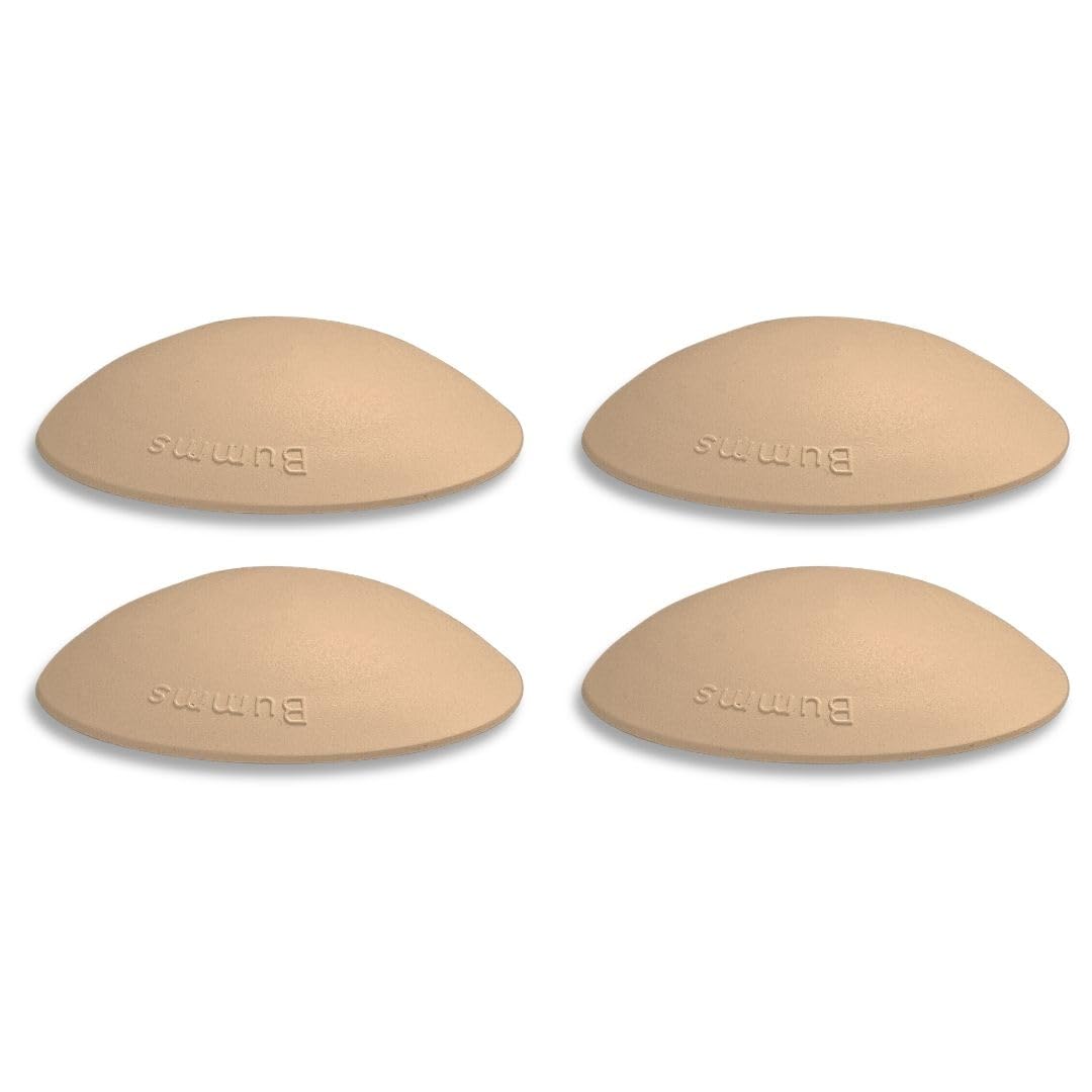 Bumms Türstopper für Boden und Wand Beige selbstklebend ohne bohren [4 Stück] - Ø 60 mm - Wandpuffer für Wandschutz aus Gummi - Türpuffer für Türanschlag, Türgriffschutz bei Wänden