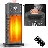 SUKITEN セラミックヒーター 【3in1 暖房・加湿・空気清浄】電気ヒーター 暖房器具 省エネ 電気ファンヒーター 電気ストーブ 1200W/800w/10w ECO知能恒温 90°首振り 3段階温度調整 切り忘れ防止 リモコン付き タイマー機能 2重過熱保護 転倒OFF 節電対策 過熱保護 速暖 空気清浄 足元