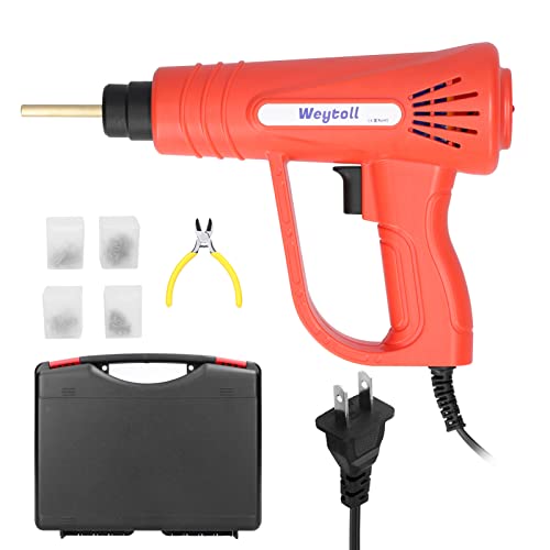 Weytoll Plastic Welder Kit, 70W Hot Stapler Welding Gun with 200pcs Staples for Automotive Bumper Repair Kit (Red)