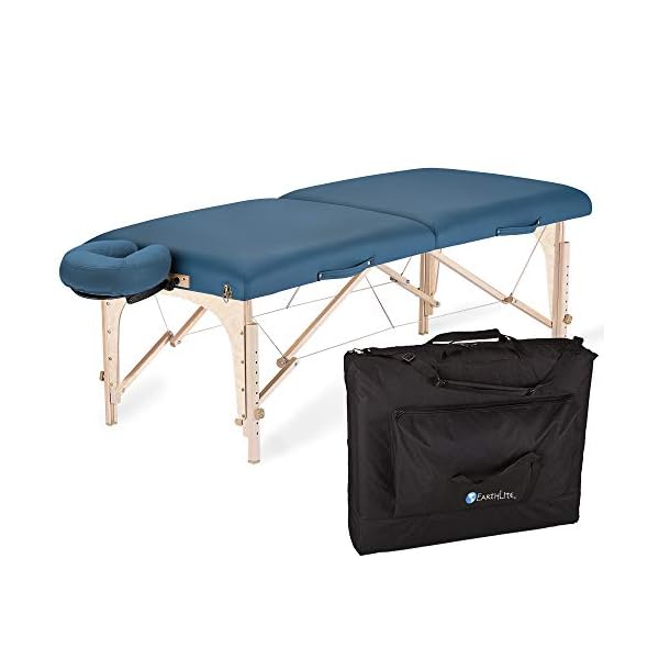 EARTHLITE Mobile Massageliege Harmony DX REIKI - Komplettpaket aus Ahornholz inkl. Verstellbarer Deluxe Kopfstütze…