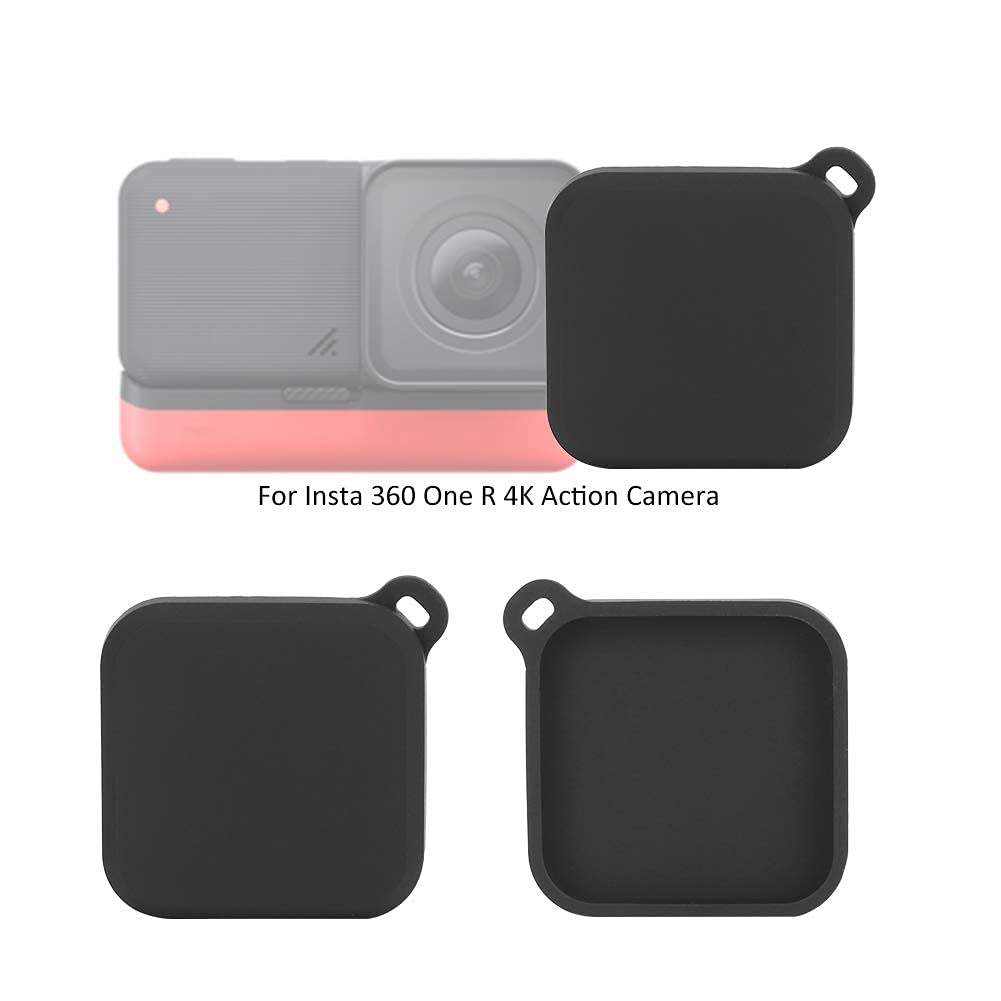 Capuchon Anti-Poussière Objectif Caméra Insta 360 One R 4K - Protecteur Silicone Noir