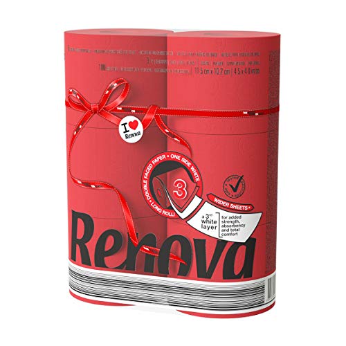 Renova Luxury Scented Colored Toilet Paper 6 Jumbo Rolls 3-Ply-180 Sheets Red, 1 Count (Pack of 1)...