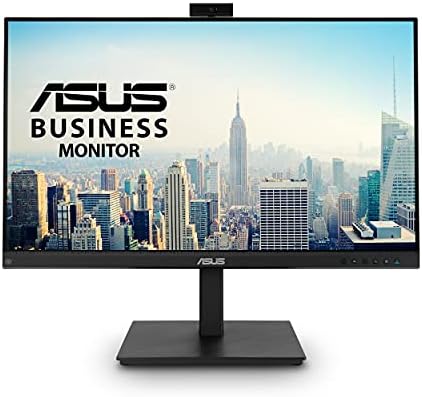 ASUS 27” 1080P Video Conference Monitor (BE279QSK) - Full HD, IPS, Built-in Adjustable 2MP Webcam, Mic Array, Speakers, Eye Care, Wall Mountable, Frameless, HDMI, DisplayPort, VGA, Height Adjustable