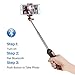 BENRO Handheld Tripod 3 in 1 Self-Portrait Monopod Phone Selfie Stick Bluetooth Remote Shutter Compatible with Smartphone (Blue)