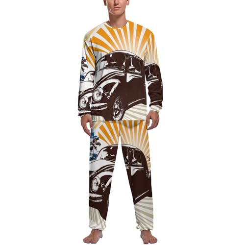 Pijama homme haut et bas ensemble de pyjama long Sunrise Car