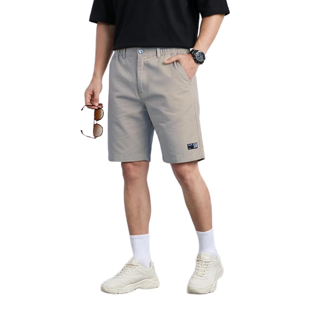 Men's Cotton Cargo Shorts, Light Gray, Size 34 |STYL 104-image-39