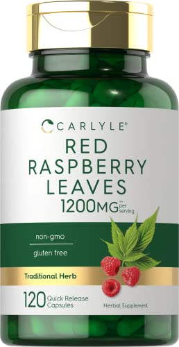 Image of Carlyle Red Raspberry Leaf Capsules | 120 Count | Non-GMO and Gluten Free Formula | Traditional Herbal Extract