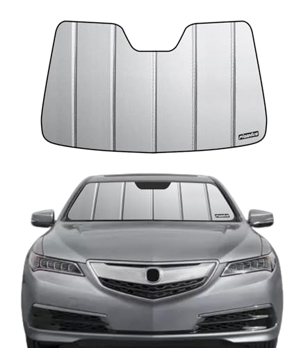 Pigenius Windshield Sunshade for Acura TLX 2015-2020 (No Mirror Camera), Premium Grey Leather Finish