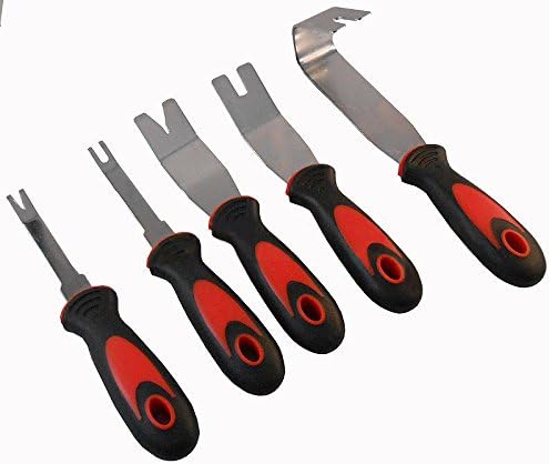 5pc metal Pry Tool Set Auto Panel Door Trim Upholstery Clip Remover Kit F198215