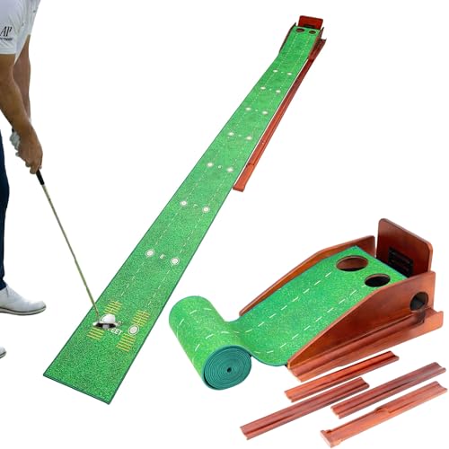 Adjustable Indoor Golf Putting Mat with Auto Return
