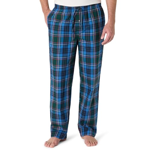 Image of Amazon Essentials Men's Cotton Poplin Straight-Fit Pajama Pants with Pockets, Elastic Waist, Drawstring