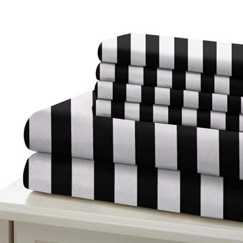 Housse de couette super douce noir et blanc à rayures verticales 140x200 - 7