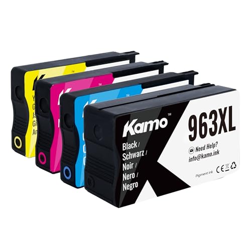 kamo 963XL (4er-Pack, NEUESTEM CHIP) Patronen - für OfficeJet Pro 9010 9010e 9012 9012e 9013 9014 9014e 9015 9015e 9016 9019 9019e 9020 9022 9022e 9023 9025 9025e