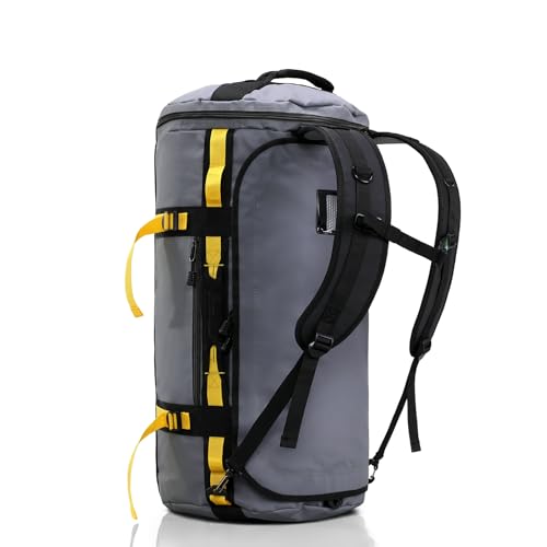 Image of Haimont Heavy Duty Convertible Travel Duffel Backpack, Grey, 60L