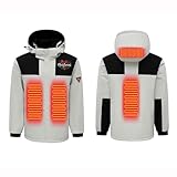 Chaqueta térmica 3 en 1 para hombre, chaqueta de invierno para mujer, chaqueta de invierno cálida, impermeable, cortavientos, Navidad, estampada, chaqueta softshell 4 zonas, chaqueta de esquí con