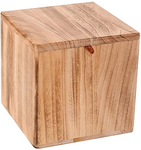 LMMIAOZ Taburete de Madera con Forma de Cubo Organizador para Sala de Estar/jardín, Zapatero Multifuncional con Asiento bajo (Color Madera)