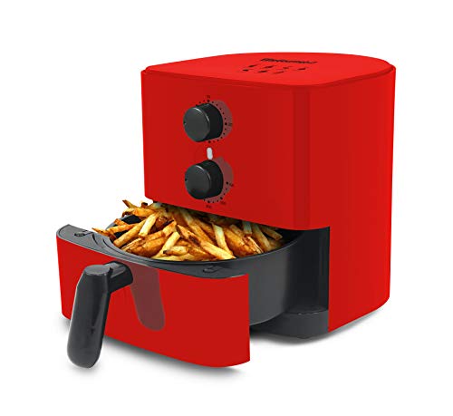 Elite Gourmet Eaf-3218R Personal 1.1 Quart Compact Space Saving Electric Hot Air Fryer Oil-Less Healthy Cooker, Timer & Temperature Controls, Pfoa Free, Red. #TOP6