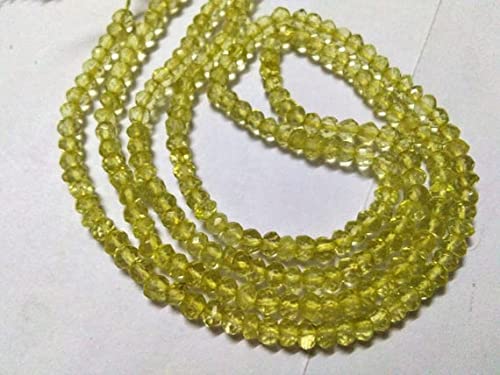 Perles quartz citron facettées 3.5mm pour création bijoux DIY
