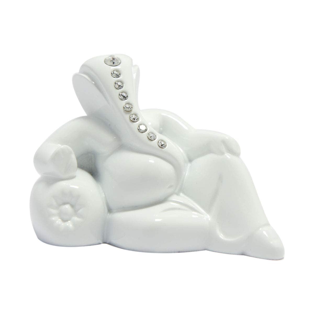 SHREE RAM IMPEX Handmade Ganesha Murti Lord Ganesh Idol Statue Ganapati Showpiece Diwali Decorative Item Figurines for Home, Office and Table Decor Resin (White)