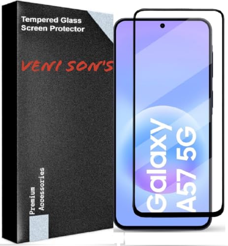 Image of VENI SON'S Scratch And Tear Resistant, Crystal Clear Edge to Edge Tempered Glass Screen Protector Guard Compatible With Samsung Galaxy A57 5G