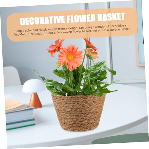 Pots de fleurs rustiques en paille avec base stable et durable