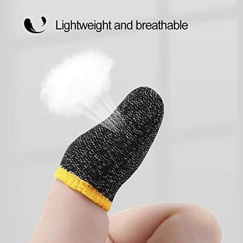 Image of CERLINK (12 Pcs with Black Pouch) Pubg Anti-Slip Thumb Sleeve, Slip-Proof Sweat-Proof Professional Touch Screen Thumbs Finger Sleeve for Pubg Mobile Phone Game Gaming Gloves Multi Colour