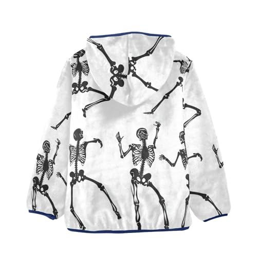 Dancing Of Skeletons Girls Fleece Jacket Girls Fall Jacket Girls Zip Up Hoodie Girls Sherpa Jacket 2-10T2