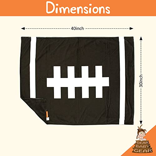 Image of Dear Baby Gear - Reversible Baby Blankets - Soft Nursery Blanket for Newborn - Toddler Blankey - Throw Blanket for Boys & Girls - Infant Blankets - 40x30 (Deluxe Football - Brown)