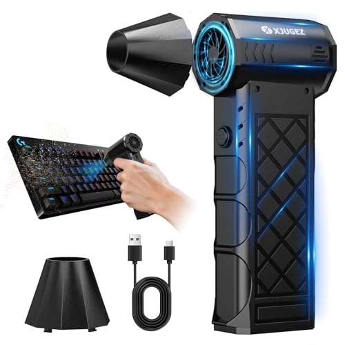 XJUGEZ Aria Compressa Elettrico,4 Velocità Elettrico Rimuovi Polvere,Mini Soffiatore a Batteria...