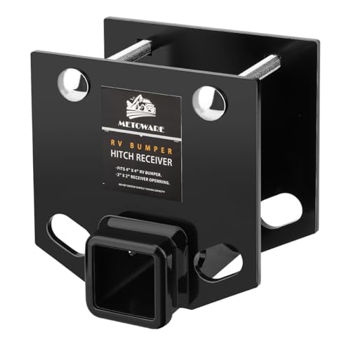 Image of METOWARE RV Bumper Hitch Receiver Fits 4 inch Square Bumper, 3500 LBS Capacity