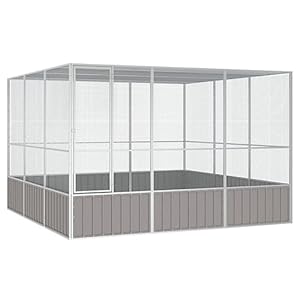 300 x 325 x 210cm Einfache Au&szlig;envoliere aus verzinktem Stahl, mit T&uuml;r | Gartenvolieren