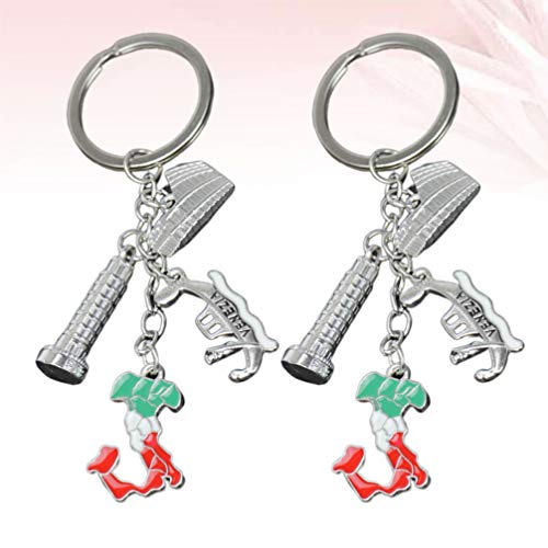 Toyvian Chaveiro de presente de Dia dos Pais, 2 peças, liga de zinco, chaveiro, inspirador, italiano