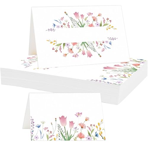 60 Tischkarten Hochzeit Geburtstag Platzkarten Sitzplatzkarten 85x55mm Tischdekoration Namenskarten zum selbst Beschriften Tischkärtchen für Konfirmation Kommunion Taufe