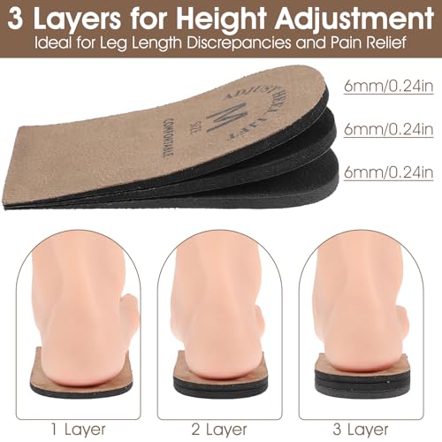 Image of 1 Pair Heel Inserts Pads for Shoes Men & Women Height Increase Boosters Heel Lift Raisers for Shoes, Shoe Lifts for Men Heels Cushions for Leg Length Discrepancy Height Increasing Insoles (M)